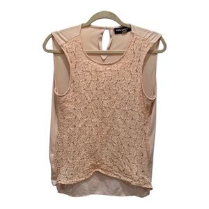 Karl Lagerfeld Blush Lace Sleeveless Blouse Women’s Medium